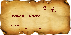Hadnagy Armand névjegykártya